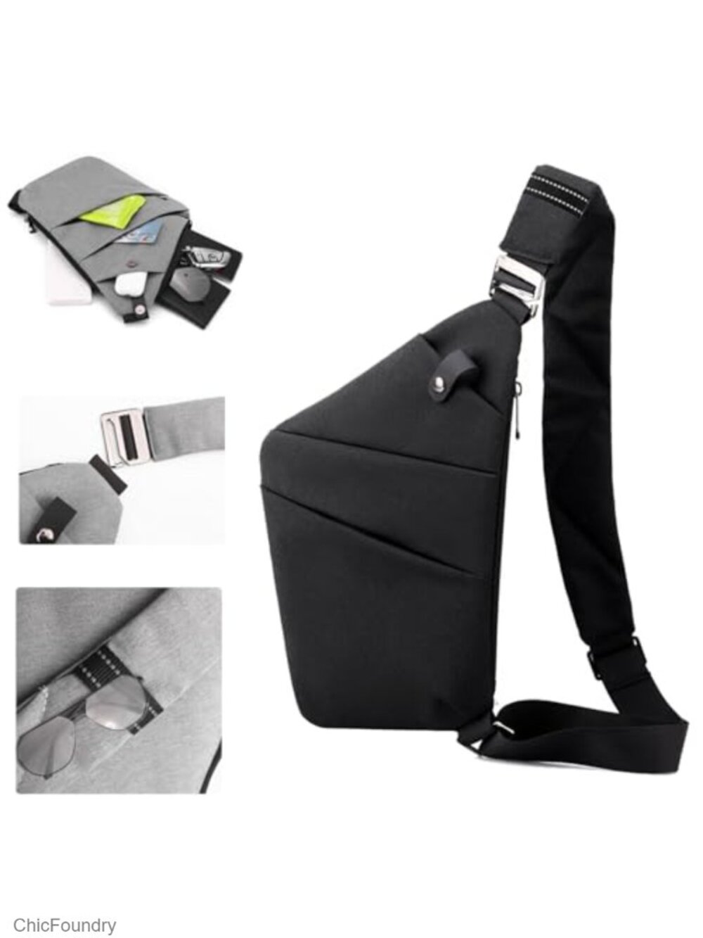 Anti-Theft Crossbody Sling Travel Bag for Women Men Waterproof Cut-Resistant